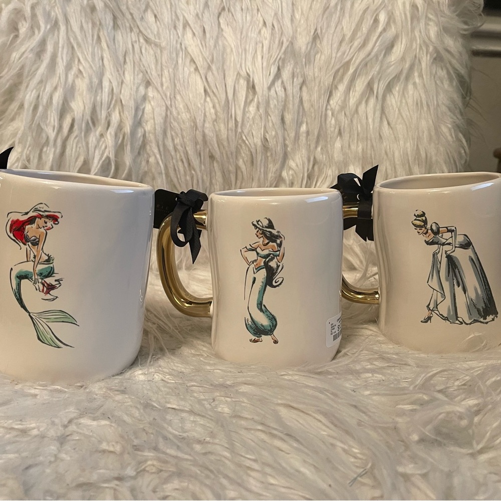 Rae Dunn Princeps Jasmine, Ariel and Cinderella Starry Night Disney Mugs!